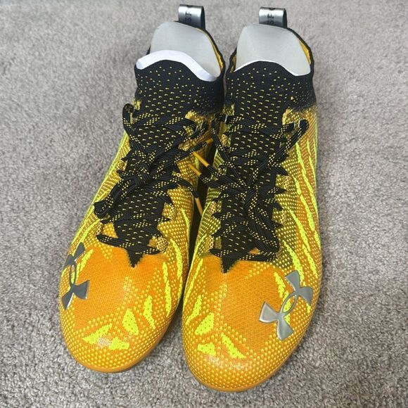 Under Armour Football Cleats Spotlight Lux MC Yellow Black Size 12.5 3022654-700 - Picture 1 of 12